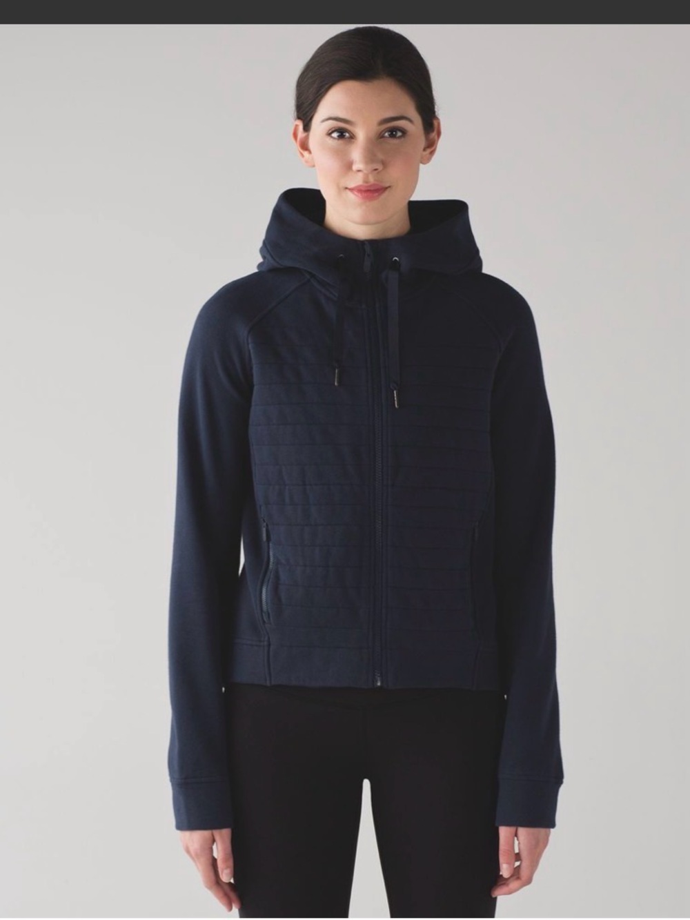 lululemon athletica Black Fleece be true Quilted Hooded Zip Jacket